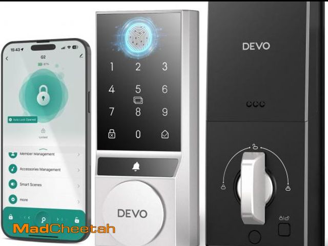 Lot 74-12325435 - Devo G2 Fingerprint Smart Door Lock, Keyless Entry Door Lock, App Control, Smart Locks for Front Doo...