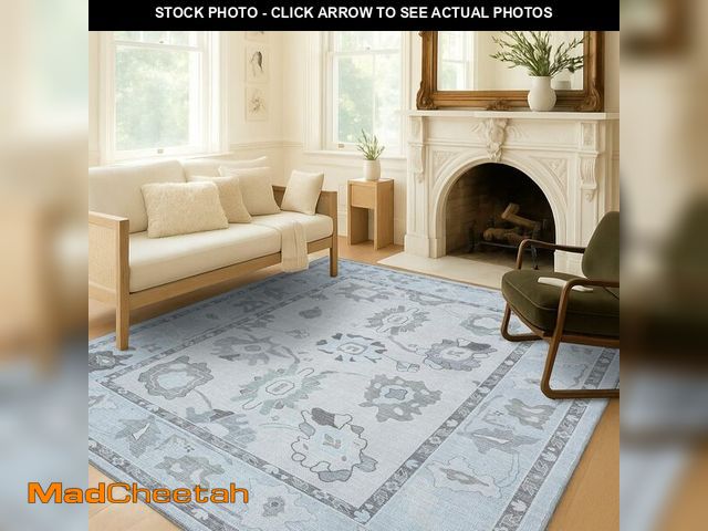 Lot 74-14349399 - Fame Living Cream Beige Oushak Rug, Modern, Vintage, Turkish, Eclectic, Floral, Pastel, Washable, Ar...