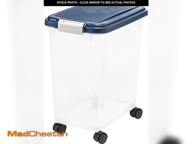 Lot 74-11766719 - IRIS USA Airtight Dog Food Storage Container, Up to 30 lbs, Attachable Wheels, for Dog Cat Bird and ...