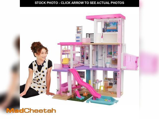 Lot 74-14067078 - Barbie Dreamhouse (3.75-ft) 3-Story Dollhouse Playset with Pool &amp; Slide, Party Room, Elevator, P...