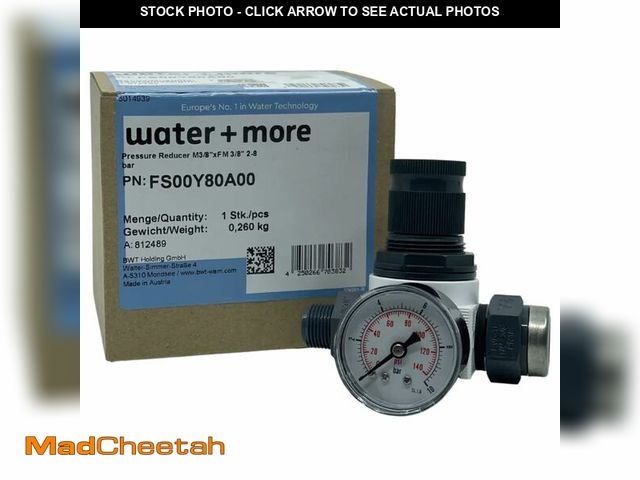 Lot 74-14332165 - BWT Bestmax Pressure Regulator, Inline Pressure Reducer Valve with Gauge, Manometer, Female 3/8" x M...
