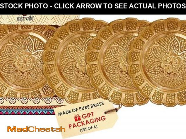 Lot 74-12120598 - SATVIK 6 Pc Nakshi Plate for Pooja Brass Puja thali Handmade Bhog Thali Set. Beautifully Engraved an...
