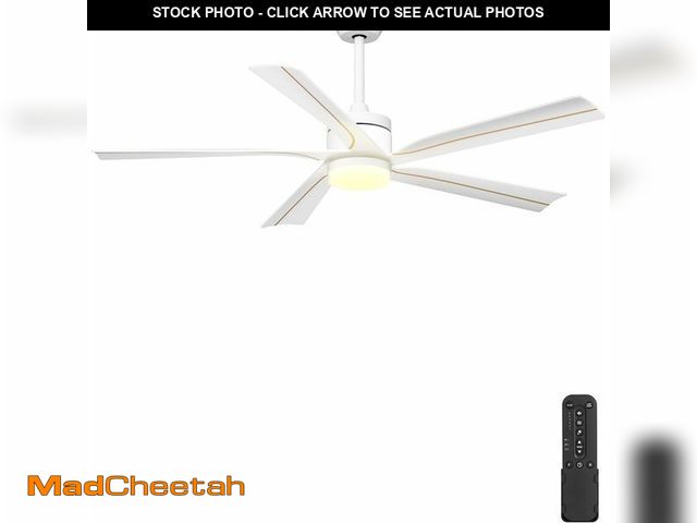 Lot 74-14282134 - Phylluz 56" Ceiling Fan with Light, White Gold Ceiling Fan Remote Control - 3CCT, Quiet, Indoor Outd...