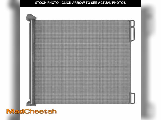 Lot 74-13044594 - Perma Retractable Baby Gate for 6-24 Months, 33" Tall x 55" Wide, Indoor/Outdoor, Gray - UNUSED