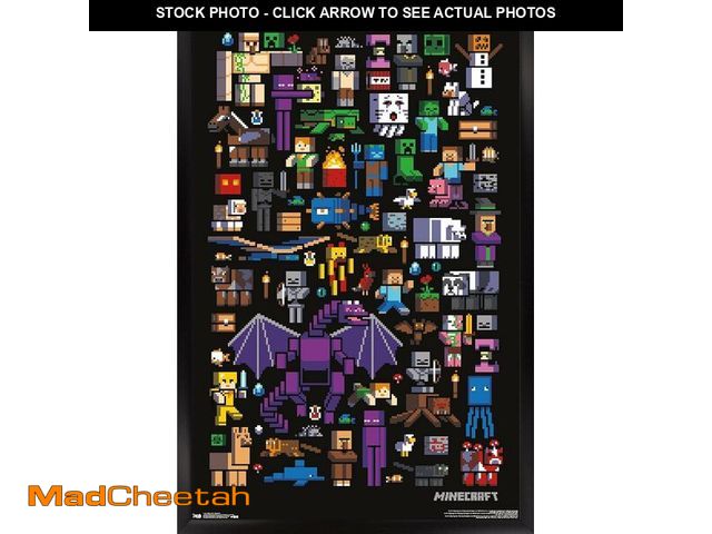 Lot 74-13041770 - Trends International Minecraft - Mobbery Wall Poster, 22.375" x 34", Black Framed Version - UNUSED