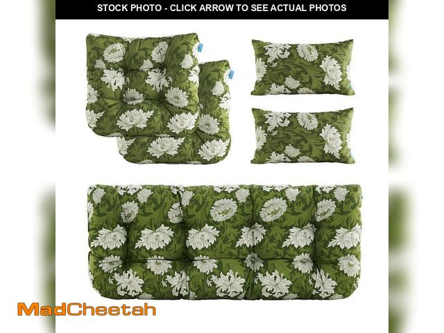 Lot 74-14312911 - Outdoor Floral Cushions Loveseat Chair with Bench Cushion Replacement for Patio Furniture in Green L...