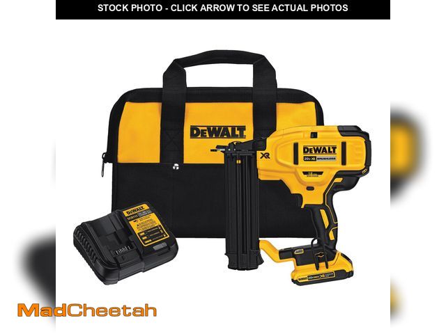 Lot 74-12797194 - (MISSING BATTERY) DeWalt 20-Volt MAX XR Cordless 18 Gauge Brad Nailer Kit With Brushless Motor - USE...