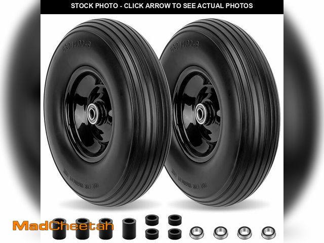 Lot 74-14207250 - Cenipar 4.80/4.00-8" Flat Free Tire and Wheel 14.5" Solid Flat-Free Tire Replacement with 5/8" or 3/...