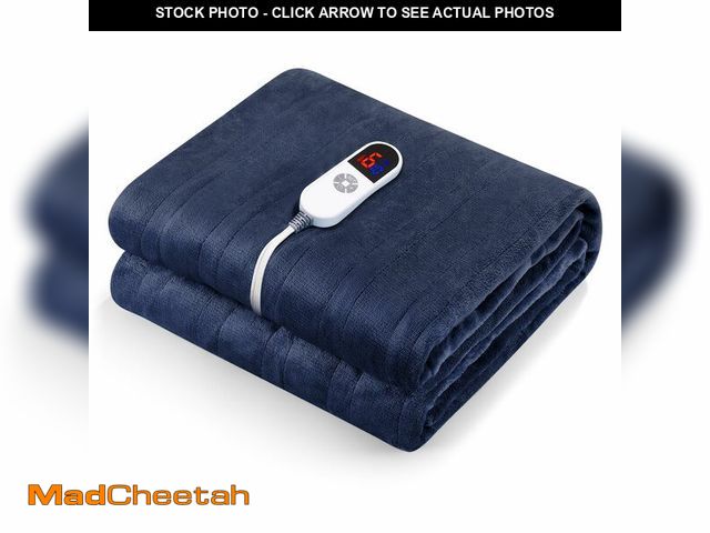 Lot 74-13567976 - CURECURE Heated Electric Blanket Twin Size 62" x 84" Flannel Heated Blanket with 6 Heating Levels &a...