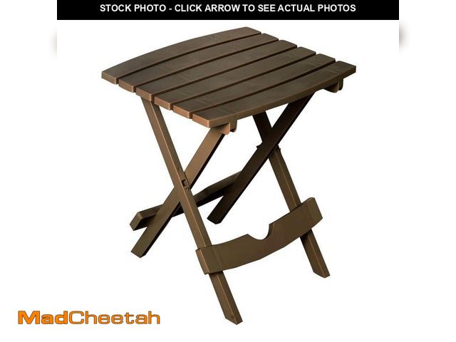 Lot 74-14395221 - Adams Quik-Fold 20 in. Resin Brown Square Patio Side Table - UNUSED
