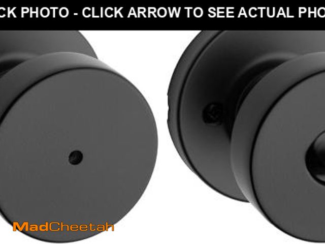 Lot 74-12128323 - Kwikset Pismo Interior Privacy Door Knob with Lock, Door Handle For Bathroom and Bedroom, Matte Blac...
