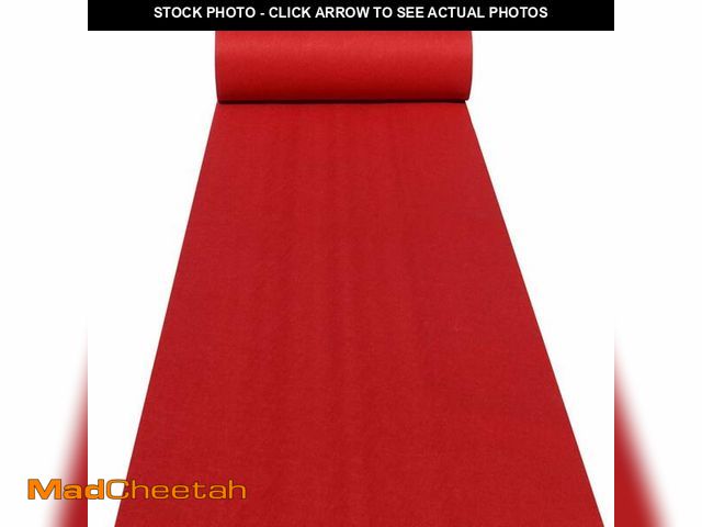 Lot 74-12708459 - 3 x 15 ft Aisle Runners Wedding Accessories 2mm Red Aisle Runner Carpet Rugs for Step and Repeat Dis...