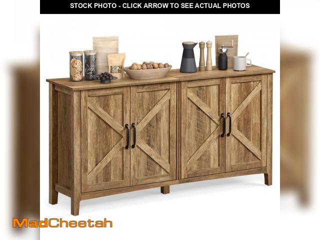 Lot 74-12407869 - VASAGLE LIRY Collection - Storage Cabinet, Buffet Cabinet, Sideboard, Credenza, with Adjustable Shel...