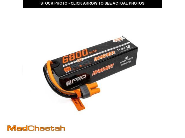 Lot 74-12881944 - Spektrum 14.8V 6800mAh 4S 120C Smart G2 Pro Basher LiPo: IC5, SPMXB4S68 - USED