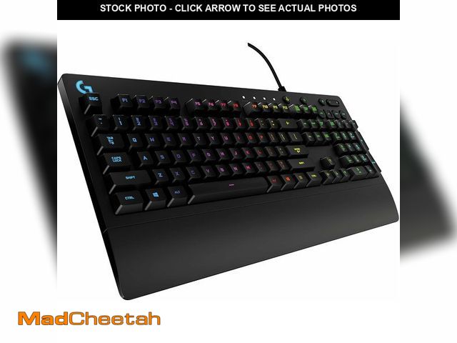 Lot 74-14250918 - Logitech G213 Prodigy Gaming Keyboard - Wired RGB Backlit Keyboard with Mech-Dome Keys, Palm Rest, A...