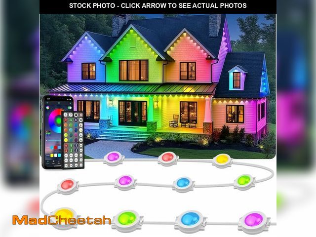 Lot 74-14382533 - LITSOUL 400FT Permanent Outdoor Lights for House Waterproof, Smart RGB Eave LED Lighting with 16 Mil...