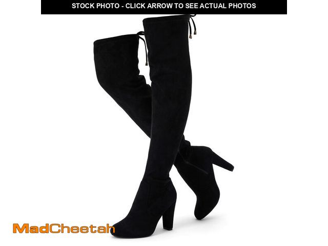 Lot 74-13576067 - Vepose WomenÃ¢â¬â¢s Thigh High Over The Knee Boots, Black Suede Fashion Long 3.5 Inch Heel Boots 9...