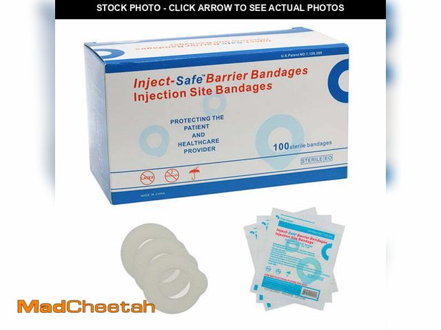 Lot 74-12687781 - Inject-Safe Sterile White Round Injection Barrier Strip Bandages, 1.375 inches, 100 Count, 1 Pack - ...