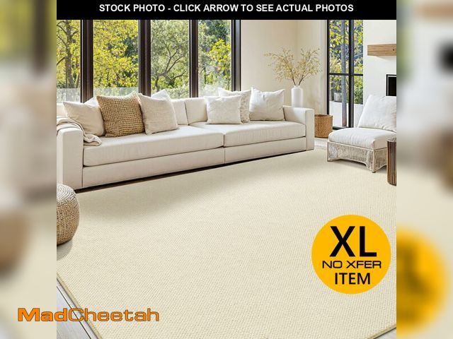 Lot 74-12899004 - Shilucheng Wool Rug 8x10 Non-Slip, Blend 80% Wool and 20% Cotton Rugs for Living Room, Bedroom, Dinn...