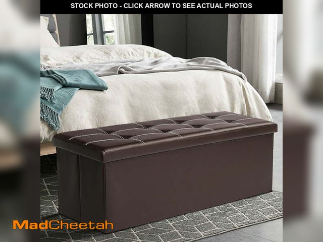 Lot 74-12834404 - 43" Ottoman with Storage Bench for Bedroom, Long End of Bed Seat with Storage Ottoman Bench, Large F...