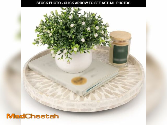 Lot 74-12710616 - CLAYNIX Mother of Pearl Turntable Organizer - Table &amp; Countertop, Cabinet &amp; Pantry Lazy Susa...