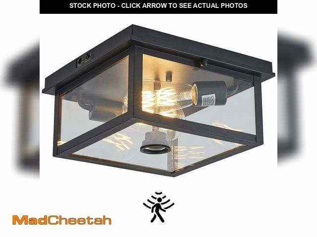 Lot 74-12717666 - Tarentlight Adjustable Motion Sensor Ceiling Light Fixture Outdoor Modern Design of Squares Flush Mo...