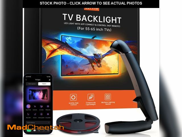 Lot 74-14147263 - FFJ TV LED Backlight with Sensor, 14.7ft Cuttable RGB Lights That Change with TV for 55-65 Inch Scre...