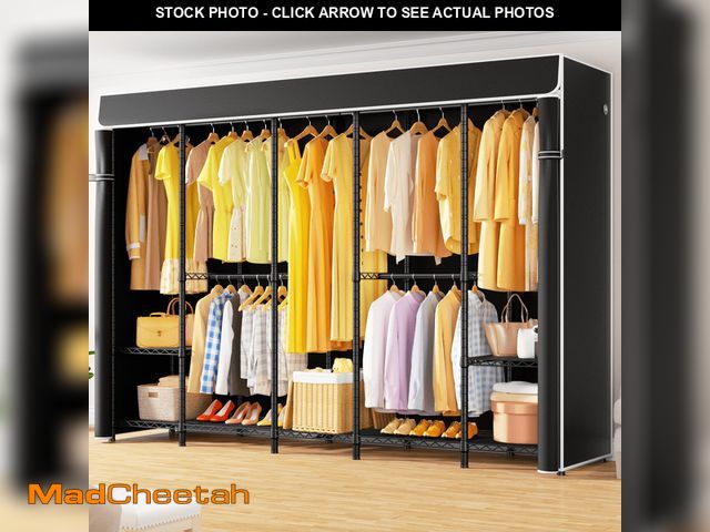 Lot 74-13766754 - H50C Extra Large Clothes Rack with Cover, Freestanding Portable Closet, Covered Clothing Racks for H...