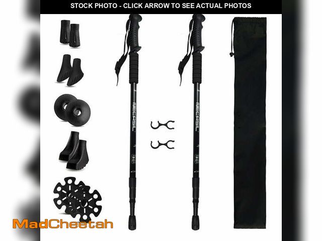 Lot 74-12767361 - IC ICLOVER Pair 2 Trekking Walking Hiking Sticks Poles Quick Lock Adjustable Alpenstock 25.5" to 64....