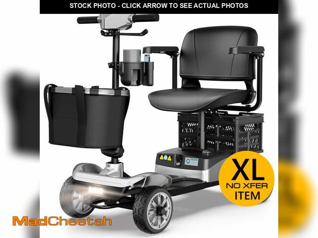 Lot 74-12890894 - (MISSING KEYS) EAGLOG Upgrade 4 Wheels Mobility Scooter with Removable Battery, Compact Heavy Duty M...