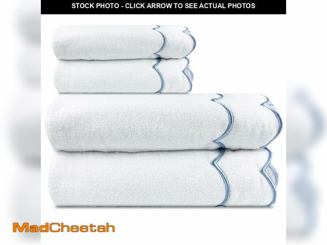 Lot 74-14263439 - 2 Pcs 100% Cotton Bath Towels for BathroomÃ¯Â¼Å27 * 54 Inch Scalloped Bath Towels Embroidered Decor...