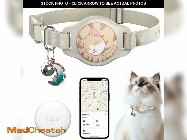 Lot 74-12710411 - Cat Tracker Collar - Waterproof Airtag Cat Collar with Finder Tag (iOS ONLY), Compatible with Apple ...