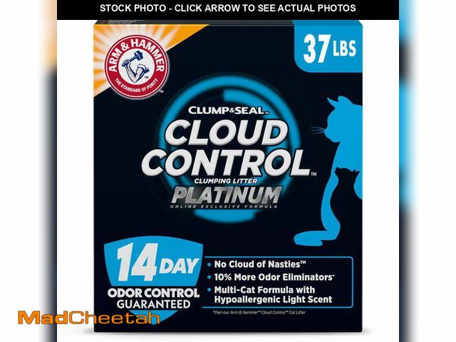 Lot 74-13764704 - ARM &amp; HAMMER Cloud Control Platinum Clumping Cat Litter, 37 lb - UNUSED