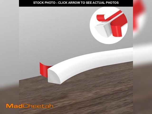 Lot 74-12110066 - 120Inch Flexible Quarter Round Molding Trim, White Self Adhesive Wall Trim Mini Peel and Stick Rubbe...