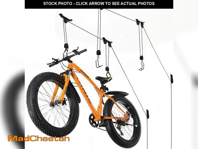 Lot 74-13966883 - Wallmaster Ceiling Bike Mount Hanger, Bike Ceiling Lift Hoist, Bike Pulley System for Garage, Indoor...