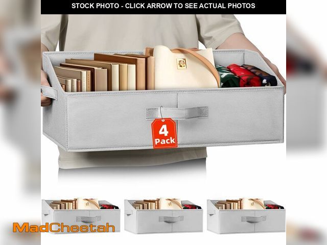 Lot 74-14380234 - Extra Large Closet Organizers Bins 4 Pack - Blanket Basket for Organizing/Home Clothes Storage Bins ...