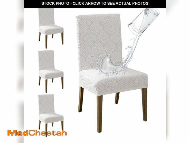 Lot 74-13546200 - MOSAYT 100% Waterproof Dining Room Chair Covers Set of 4, Super Fit Stretch Jacquard Parson Chairs S...