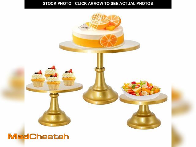 Lot 74-12979514 - Vorriop 3 Set Gold Cake StandÃ¯Â¼ÅDisplay Plate Dessert Cupcake Pastry Candy for PartyÃ¯Â¼ÅElegant...