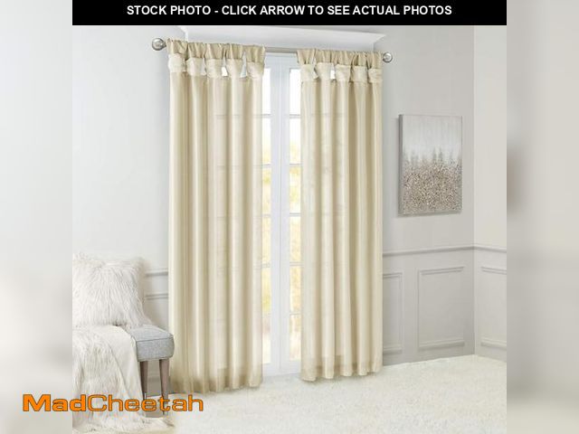 Lot 74-5037945 - Madison Park Emilia Faux Silk Single Curtain with Privacy Lining, DIY Twist Tab Top, Window Drape fo...