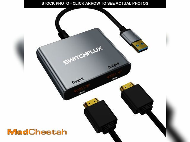 Lot 74-14153482 - SWITCHFLUX USB to HDMI Adapter,[Gold-Plated &amp; Aluminum Shell] USB 3.0 to Dual HDMI for Dual Moni...