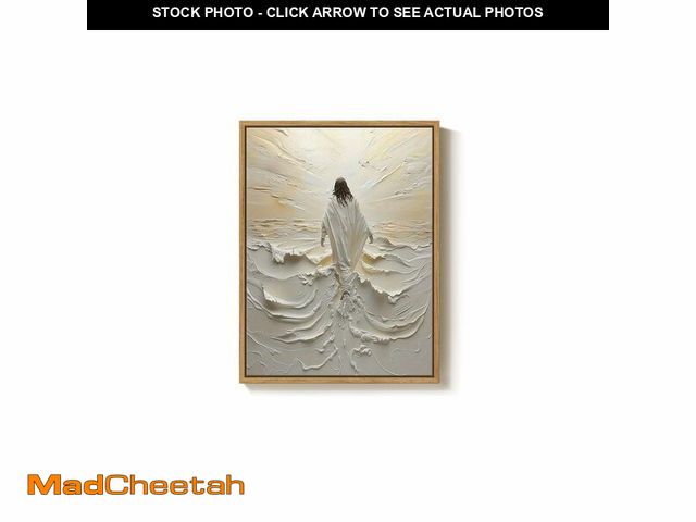 Lot 74-13714870 - Framed Christian Wall Art, Jesus Walking on Water Canvas Print, Minimalist Neutral Biblical Artwork ...