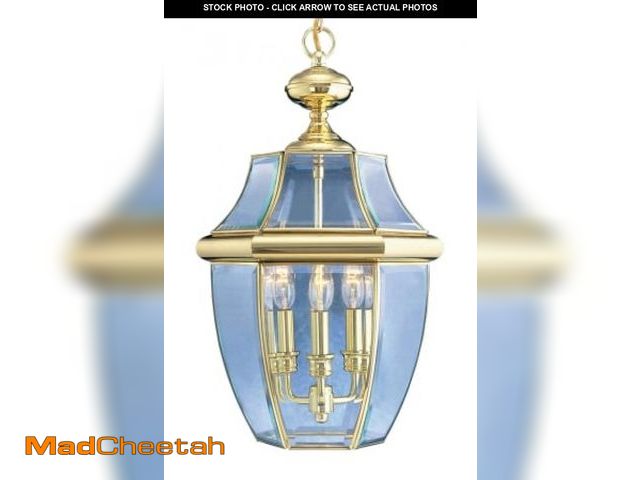 Lot 74-12475715 - Aston 23.5 in. 3-Light Polished Brass Cast Brass Hardwired Outdoor Rust Resistant Post Light with No...