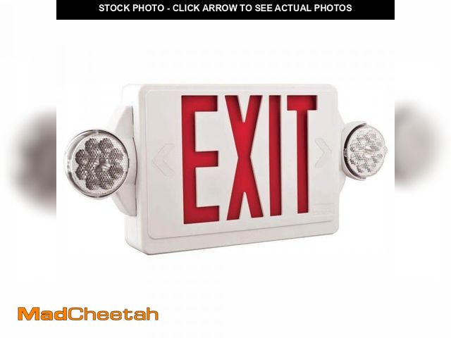 Lot 74-12147953 - Contractor Select LHQM Series 120/277-Volt Integrated LED White and Red Exit Emergency Combo W/9.6V ...