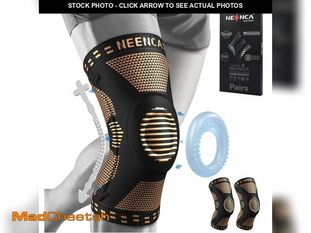 Lot 74-14270456 - NEENCA 2 Pack Knee Braces for Knee Pain, Compression Knee Sleeves with Patella Gel Pad &amp; Side St...