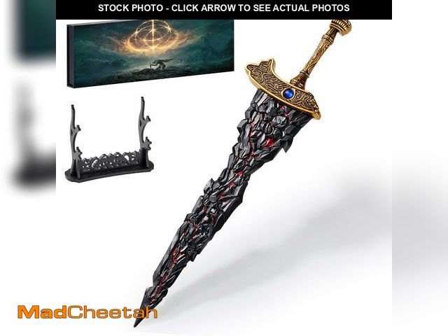 Lot 74-13573783 - RACEROCKET Eldens Rings Maliketh's Black Blade Sword Model Ã¢â¬â 11.8-Inch Metal Craft Sword, Per...