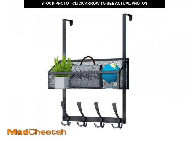 Lot 74-11552071 - Kaiferty Over The Door Hooks Organizer, Coat Rack Over The Door Storage Hanger Towel Rack, Back of D...