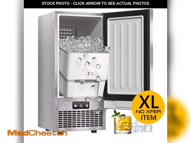 Lot 74-14359849 - Quyndor 19.5 in. 80 lbs. Outdoor Freestanding Commercial Full Size Cube Ice Maker Ice Machine in Sta...