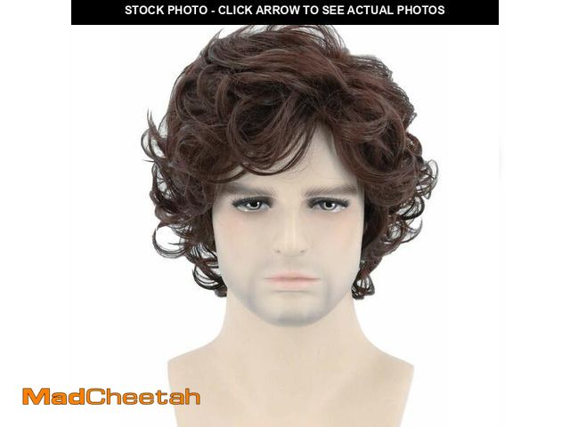 Lot 74-13575507 - Topcosplay Men Wigs Dark Brown Short Curly Layered Cosplay Halloween Character Costume Man Wig - UNU...