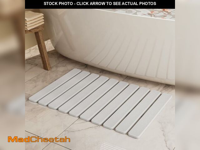 Lot 74-13624875 - Foldable Stone Bath Mat, Quick Dry Stone Drying Mats for Bathroom, Super Absorbent Bath Mat, Non Sli...