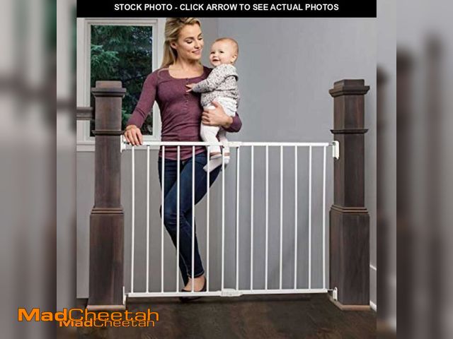 Lot 74-11489287 - Regalo 2-in-1 Extra Wide Stairway and Hallway Walk ThroughBaby Safety Gate, Hardware Mounting, White...